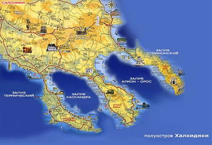 карта халкидики